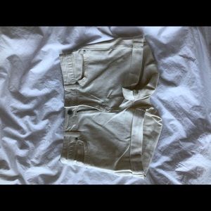 White jean shorts